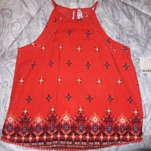 Juniors' Mudd Red High Neck Tank XX Small